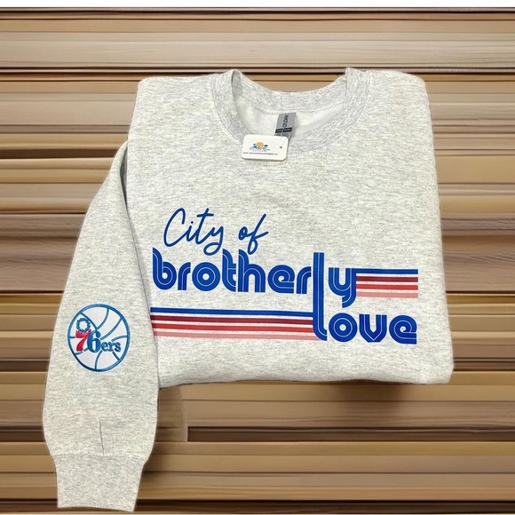 76ers Sixers Philadelphia Crewneck UNISEX - Picture 1 of 1